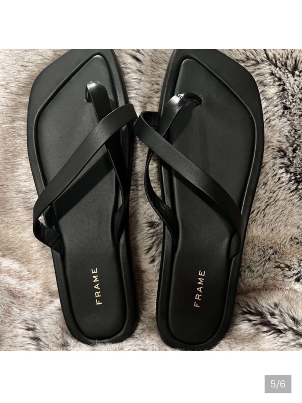 Vince Montauk Black Toe-Loop Square-Toe Leather Sandals
